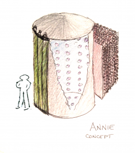 An early concept drawing of ANNIE detector